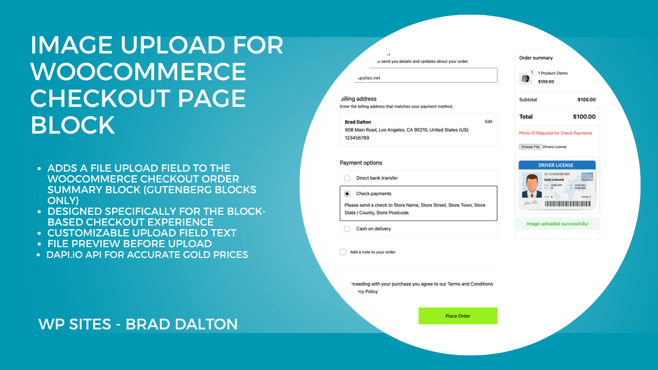 Image Upload For WooCommerce Checkout Page Block