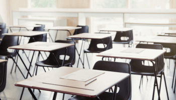 A Clasroom Filled with Desks