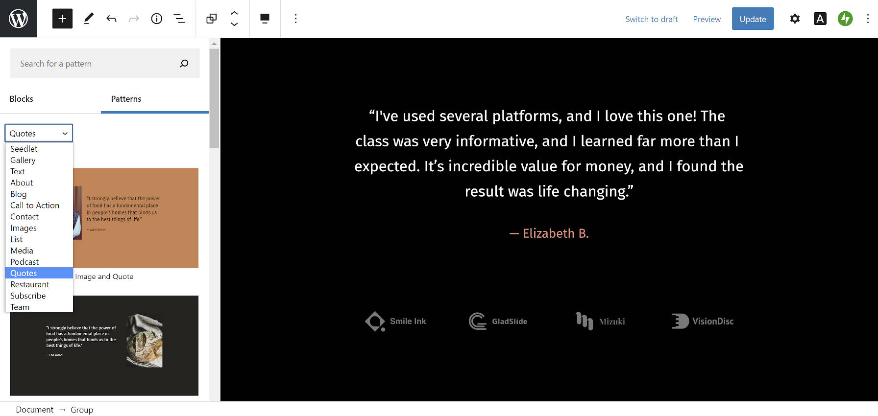 WordPress.com Drops Over 100 Block Patterns, Carving a Path the Design Community Should Follow