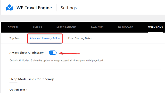 How To Write A Travel Itinerary For Website With Example Enable Advanced Itinerary Builder Settings 