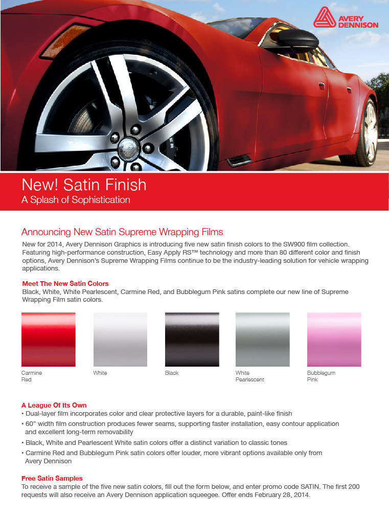 Vehicle Wrapping Films, Avery Dennison