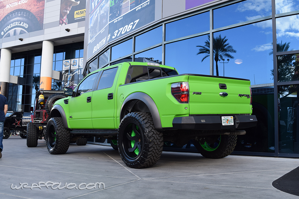 Lime Green Ford Raptor Wrap | Wrapfolio