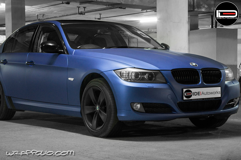 Brilliant Blue E90 wrap Wrapfolio