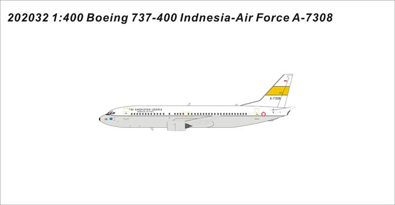 Indonesian Air Force B737-400 | Panda Model 1:400 | A-7308 | sku 202032