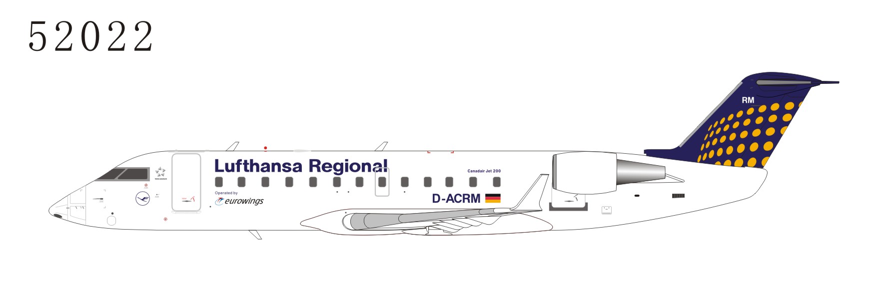 Lufthansa Regional CRJ-100ER / NG Models 1:200 / # D-ACRM / sku 52022