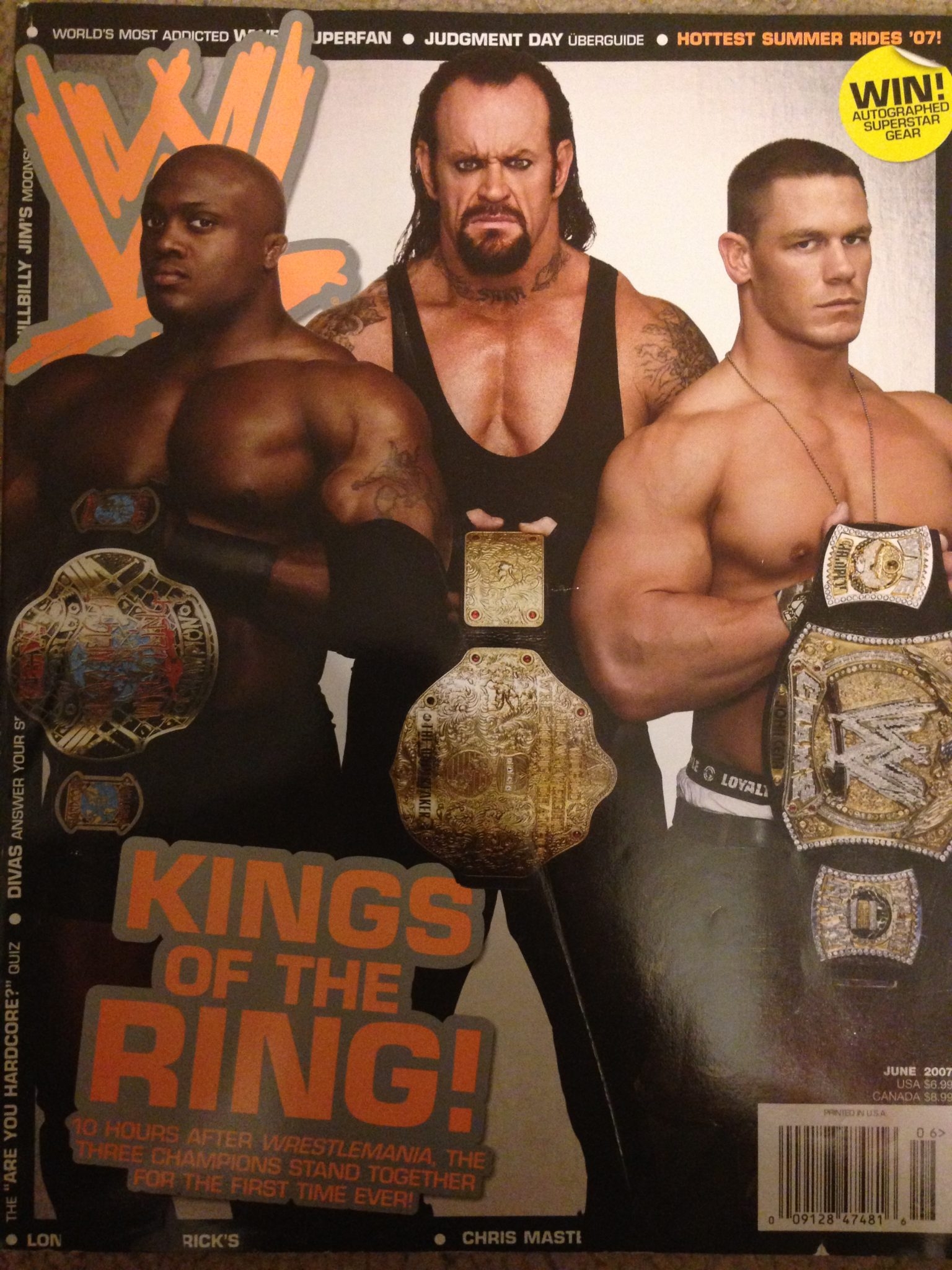 WWE Magazine June 2007 Kings of the Ring John Cena Undertaker Bobby Lashley  – WrestleStuff.com, image size:1536x2048