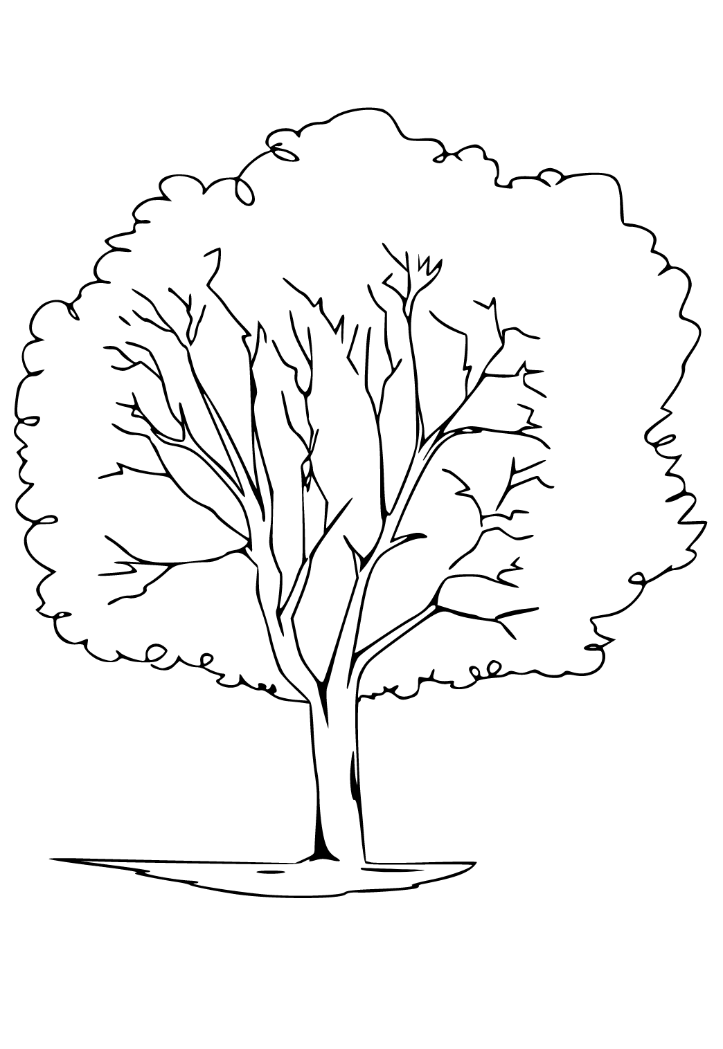 Free printable tree real coloring page, sheet and picture for adults and kids, girls and boys