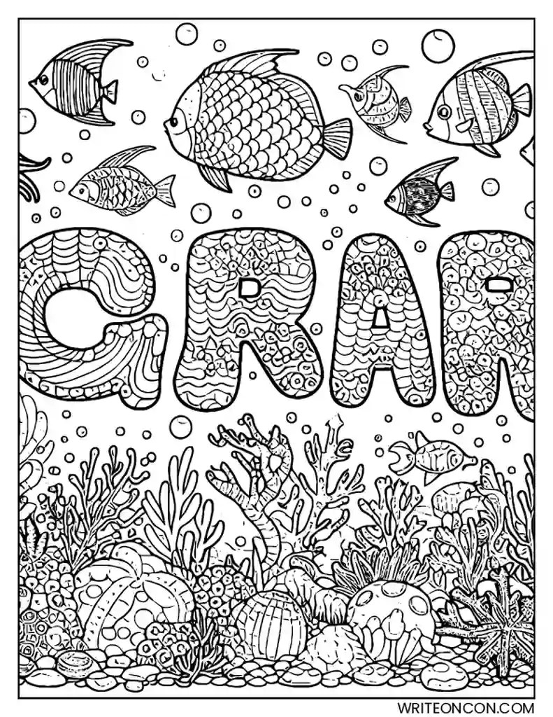 8 free printable letters coloring pages, sheets and pictures for adults
