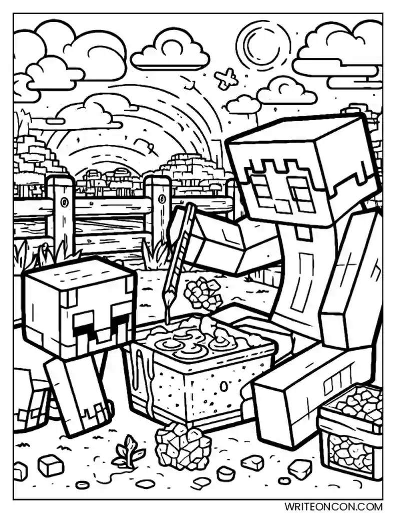 9 free printable minecraft coloring pages, sheets and pictures for