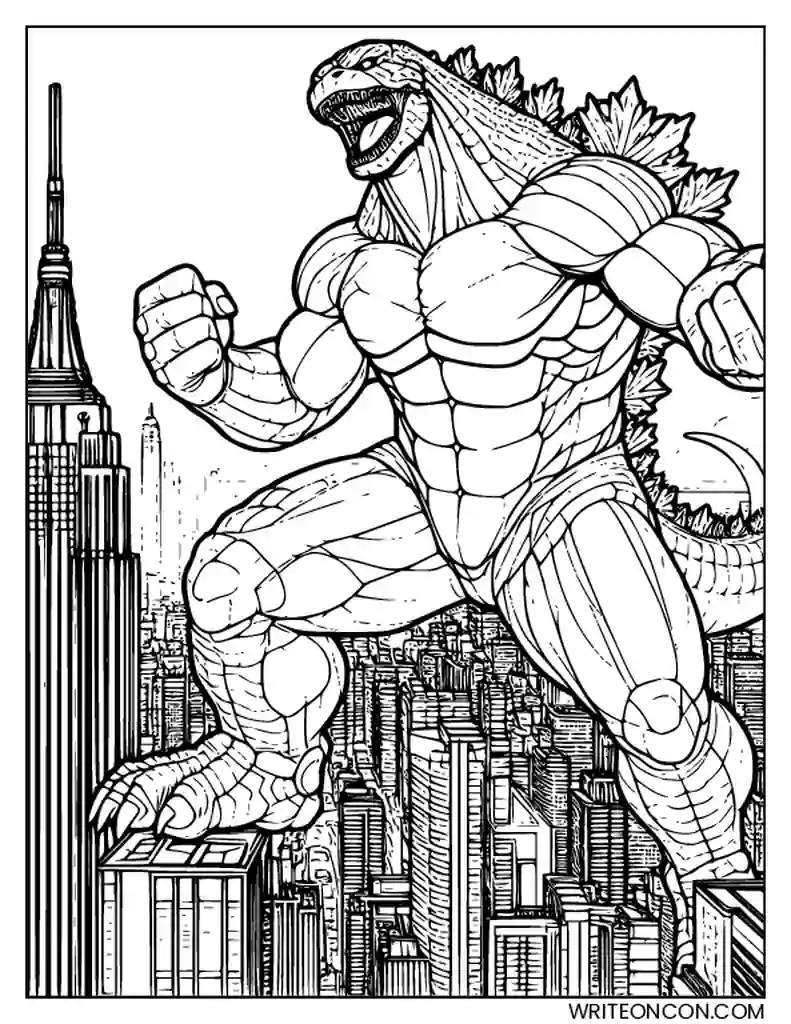 7 free printable godzilla vs kong coloring pages, sheets and pictures