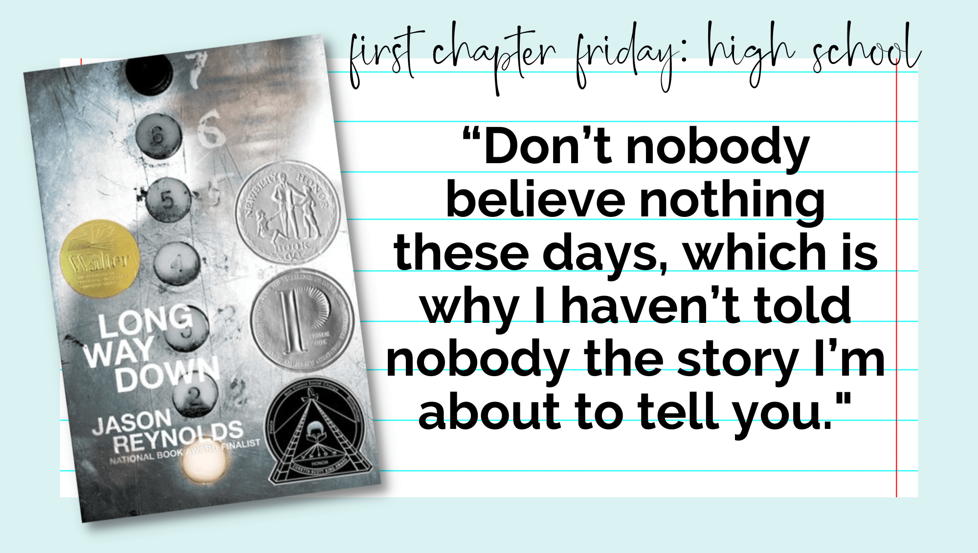 First Chapter Friday: High School Book List (Part 1) - Write on With Miss G