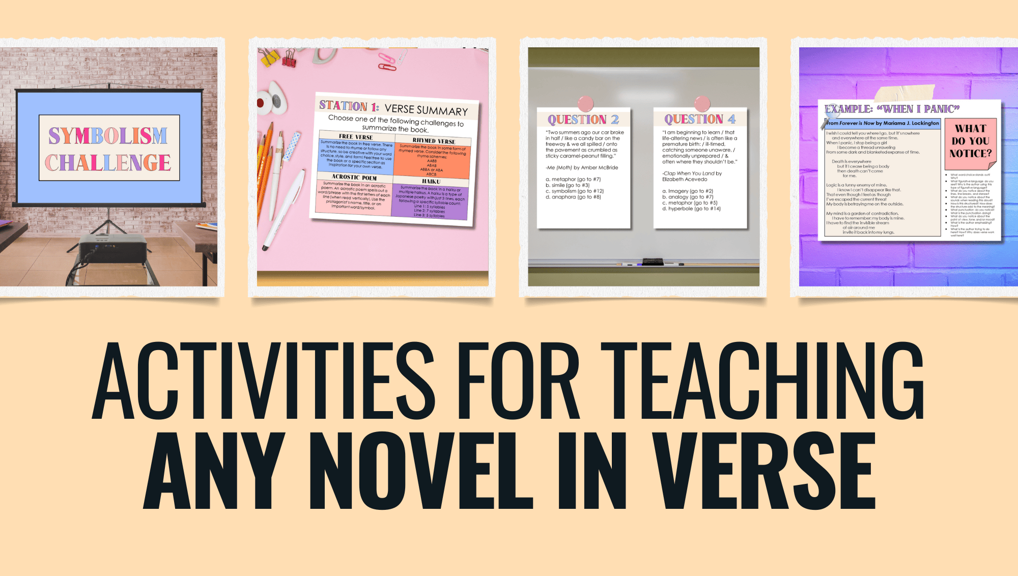 Engaging Activities for Teaching Any Novel in Verse