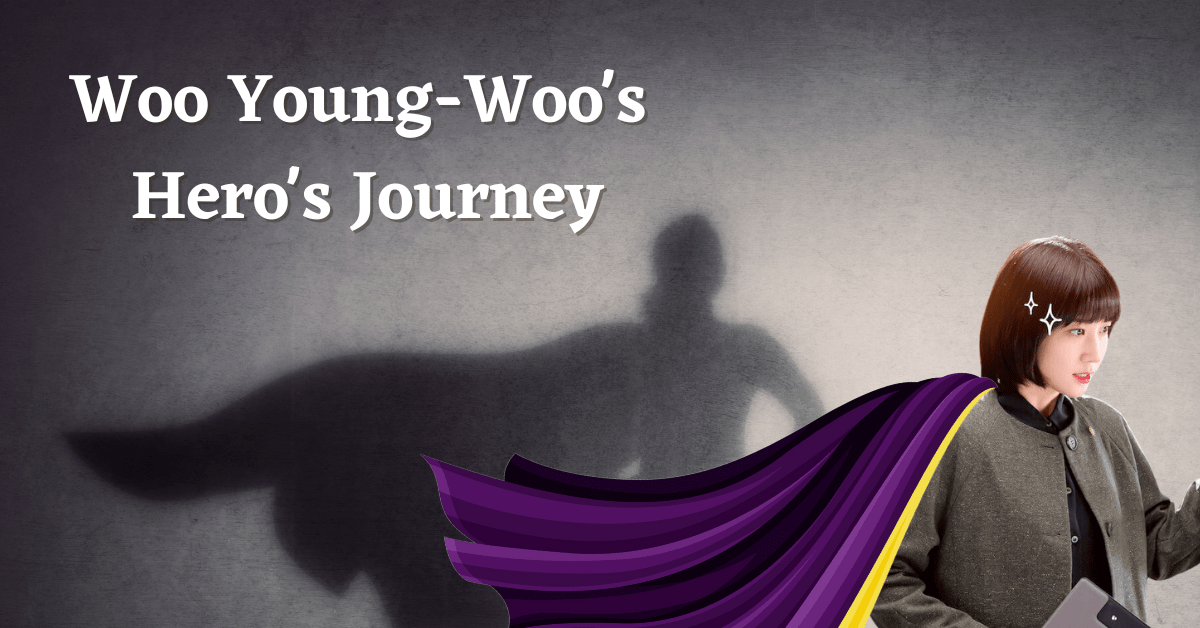 Extraordinary Attorney Woo in a purple cape for her hero's journey