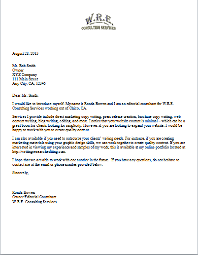 Sample Letter Of Introduction