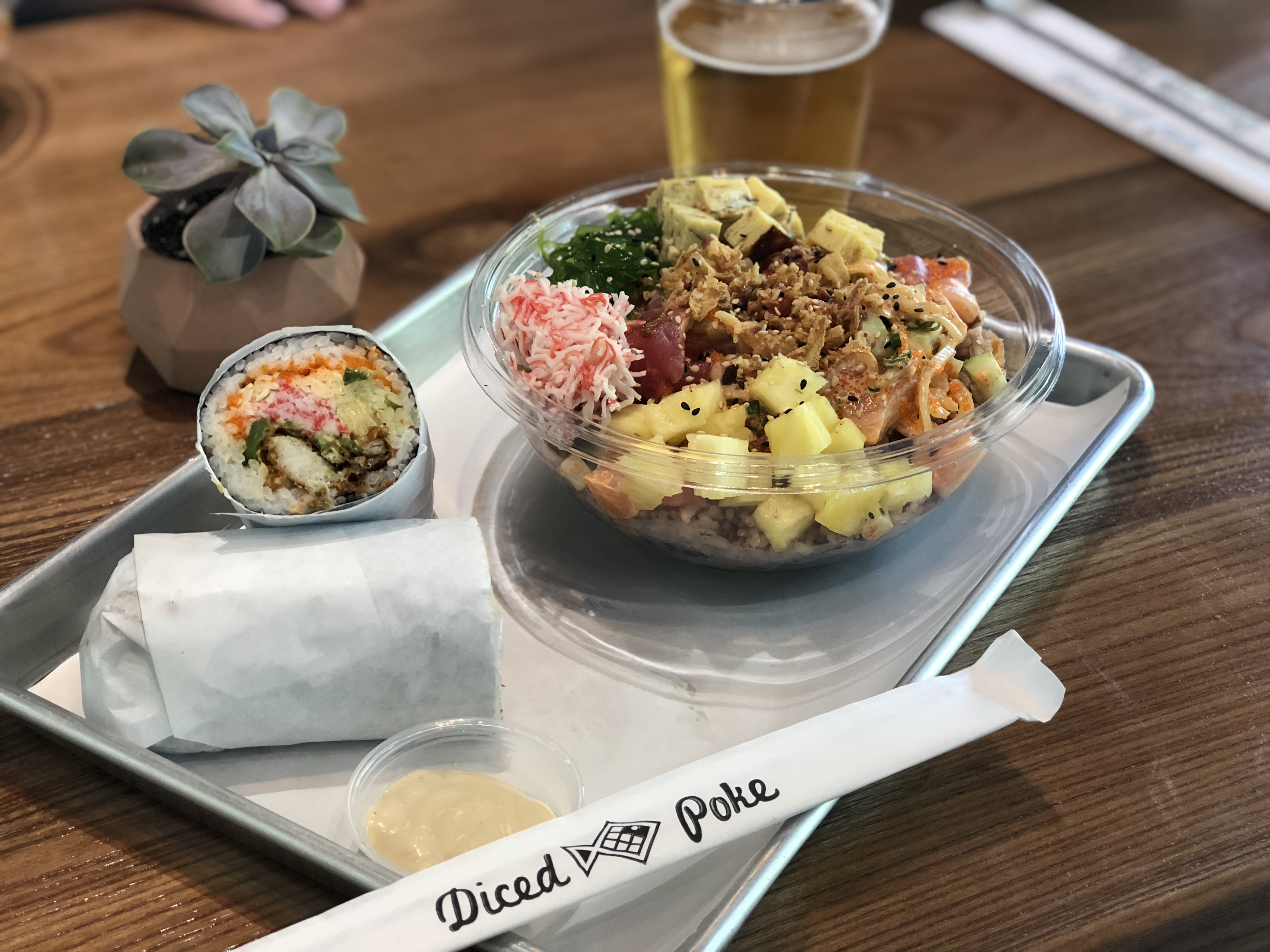 Soft Shell Crab Pokebullrito + Poke Bowl