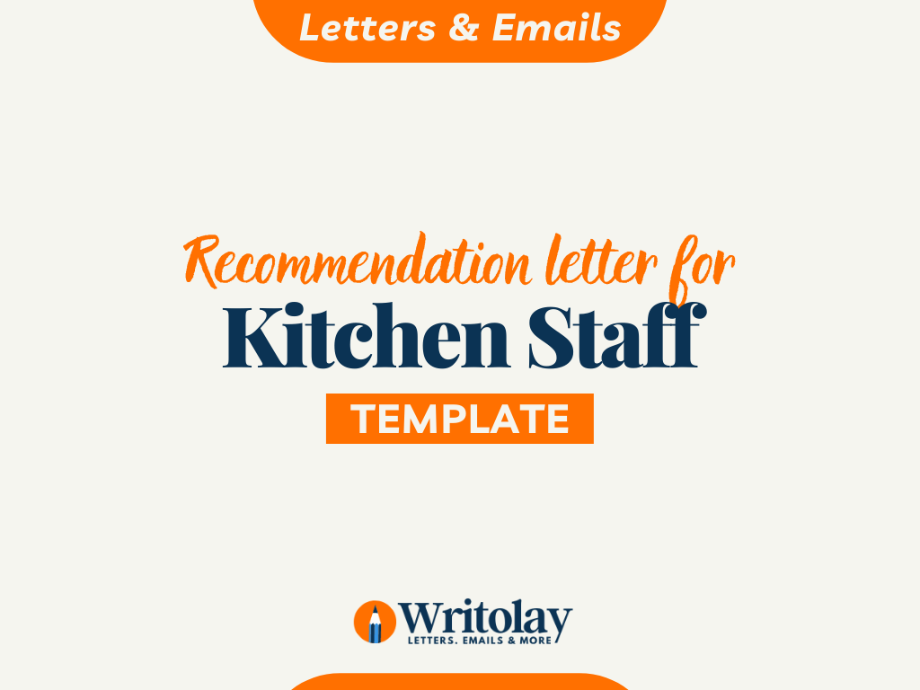 A letter of recommendation is a letter, memorandum, or online form in which a writer (usually a person in. Recommendation Letter For Kitchen Staff 4 Templates