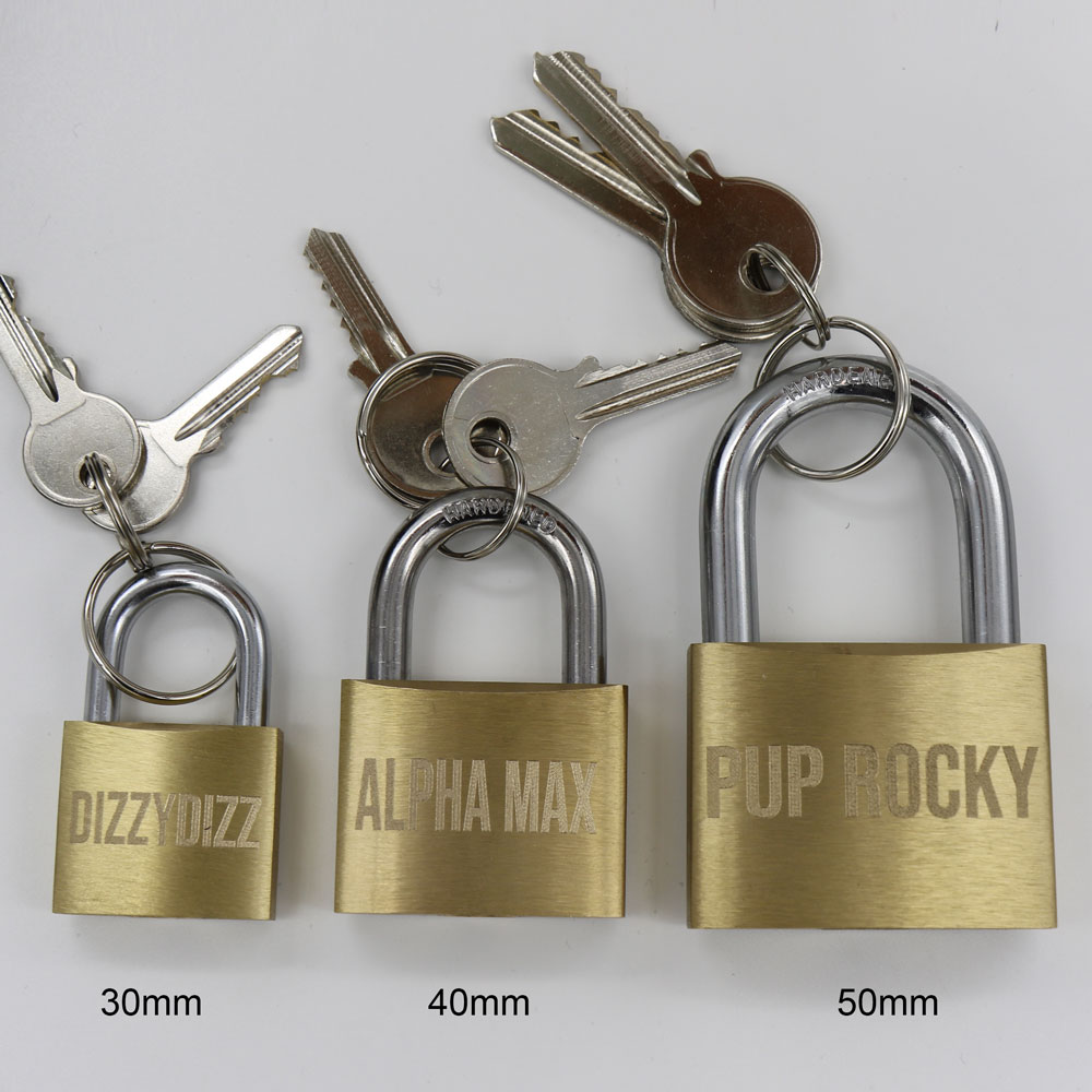 Engraved Brass Padlock - Wruff Stuff