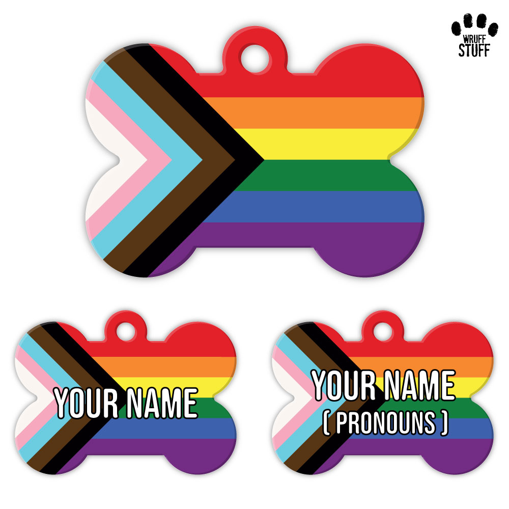Progressive Pride (LGBTQ+) Collar Tag
