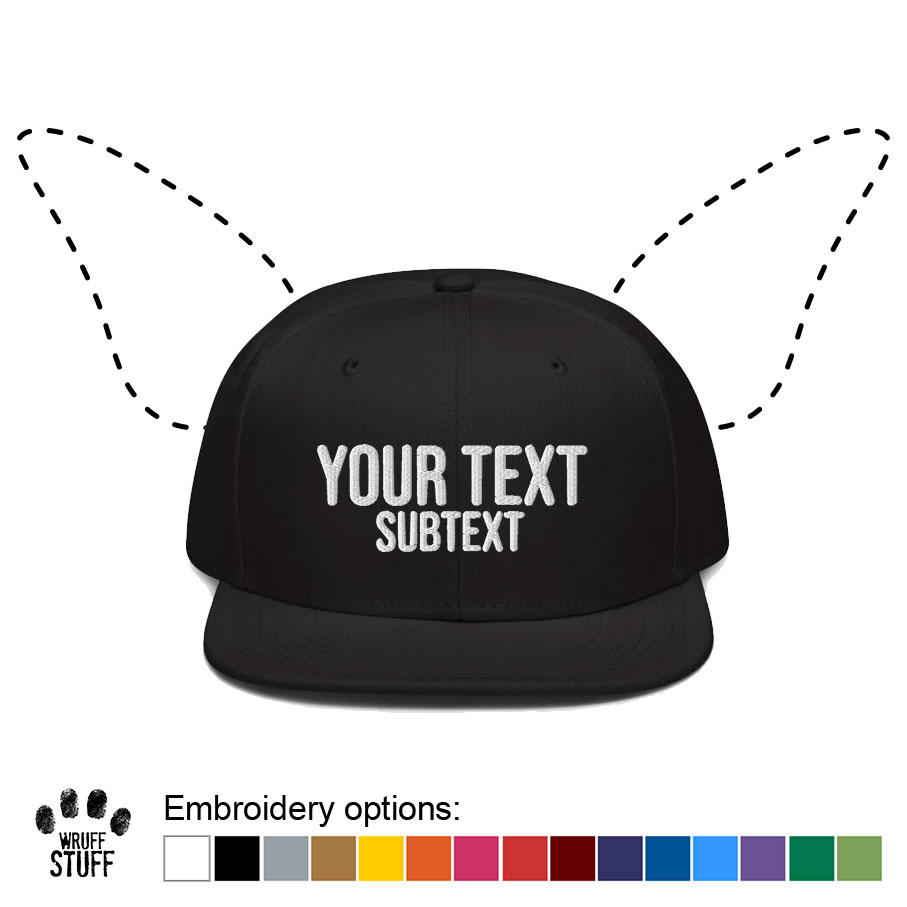 Black Custom Embroidered Snapback Cap