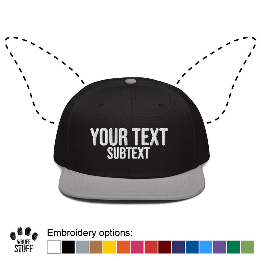 Black/Grey Custom Embroidered Snapback Cap