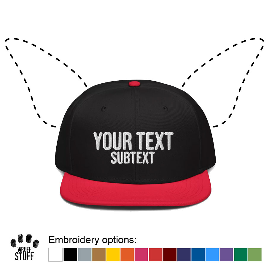 Black/Red Custom Embroidered Snapback Cap