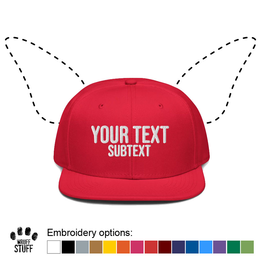 Red Custom Embroidered Snapback Cap