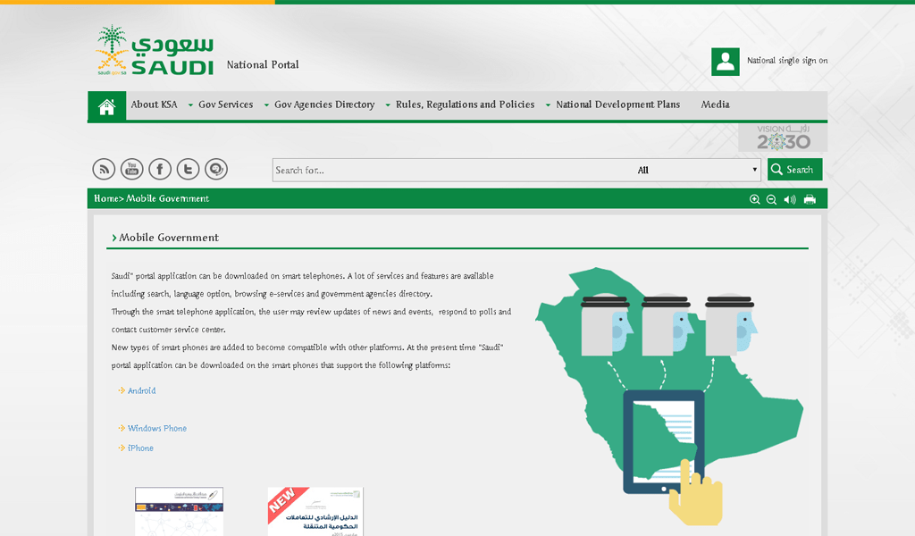 E-Gov . The Saudi National Portal Saudi Wsa