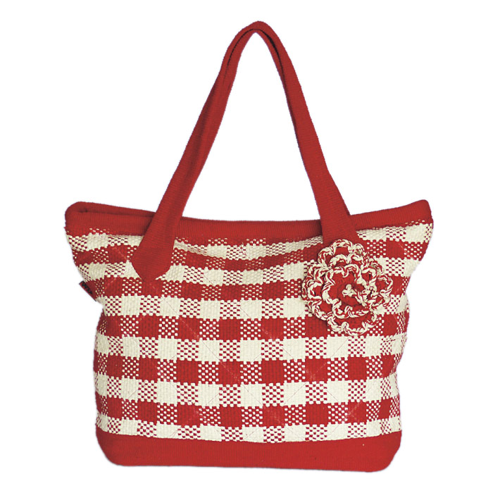 WSDO-B009, Koro Bag with Flower, Size: 30x42x12cm, Weight: 535g.