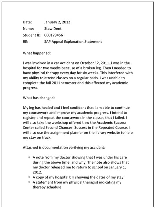 Writing A Successful Sap Appeal Wsu Tech