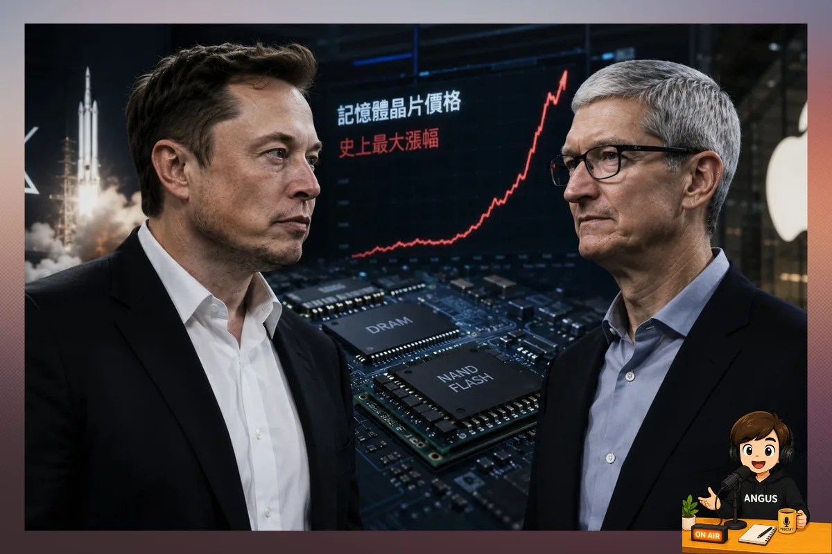 記憶體晶片危機：馬斯克稱史上最大漲幅，Tim Cook 說這是「百年洪水」