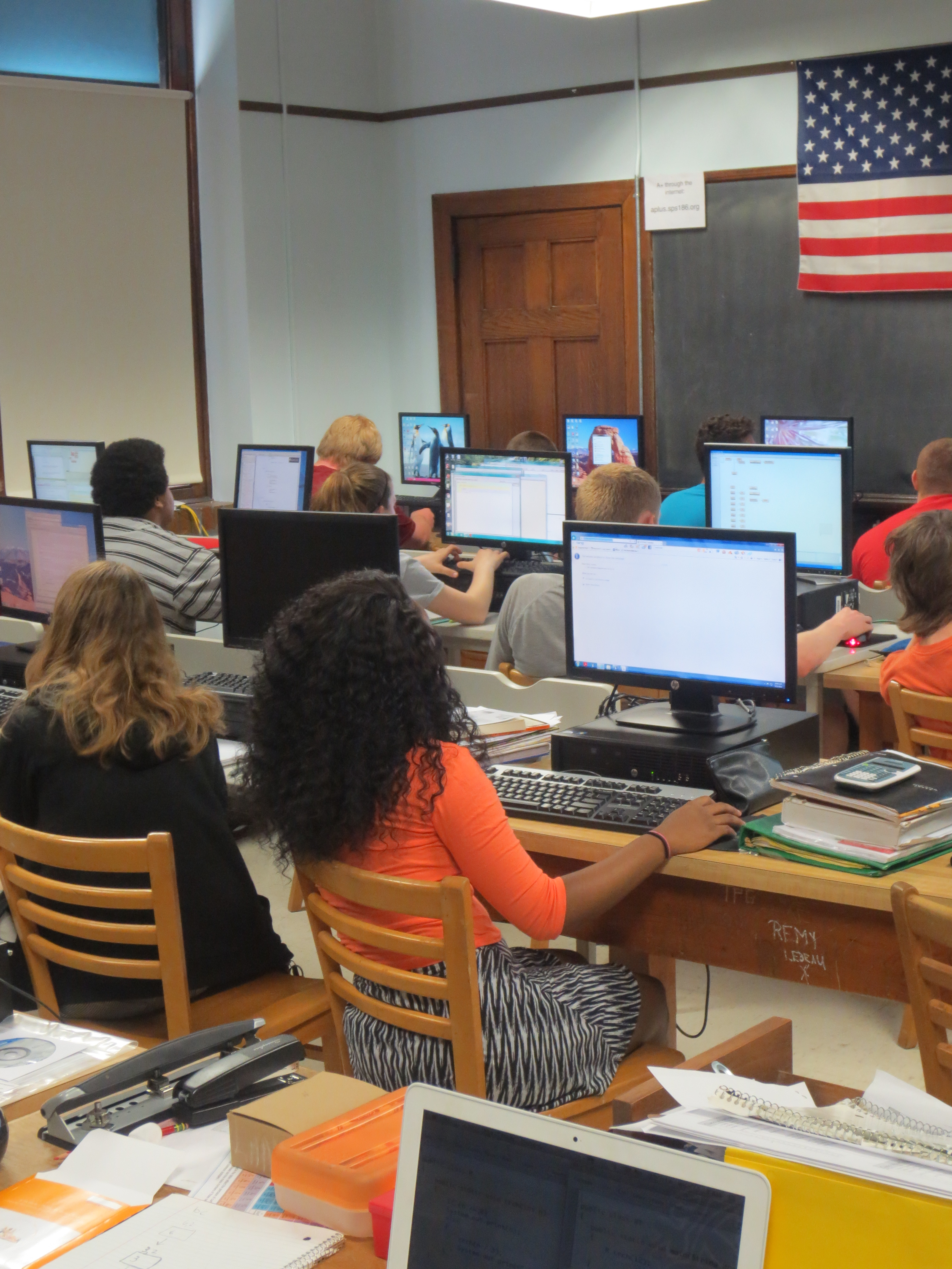 Computer programming class at Springfield High School