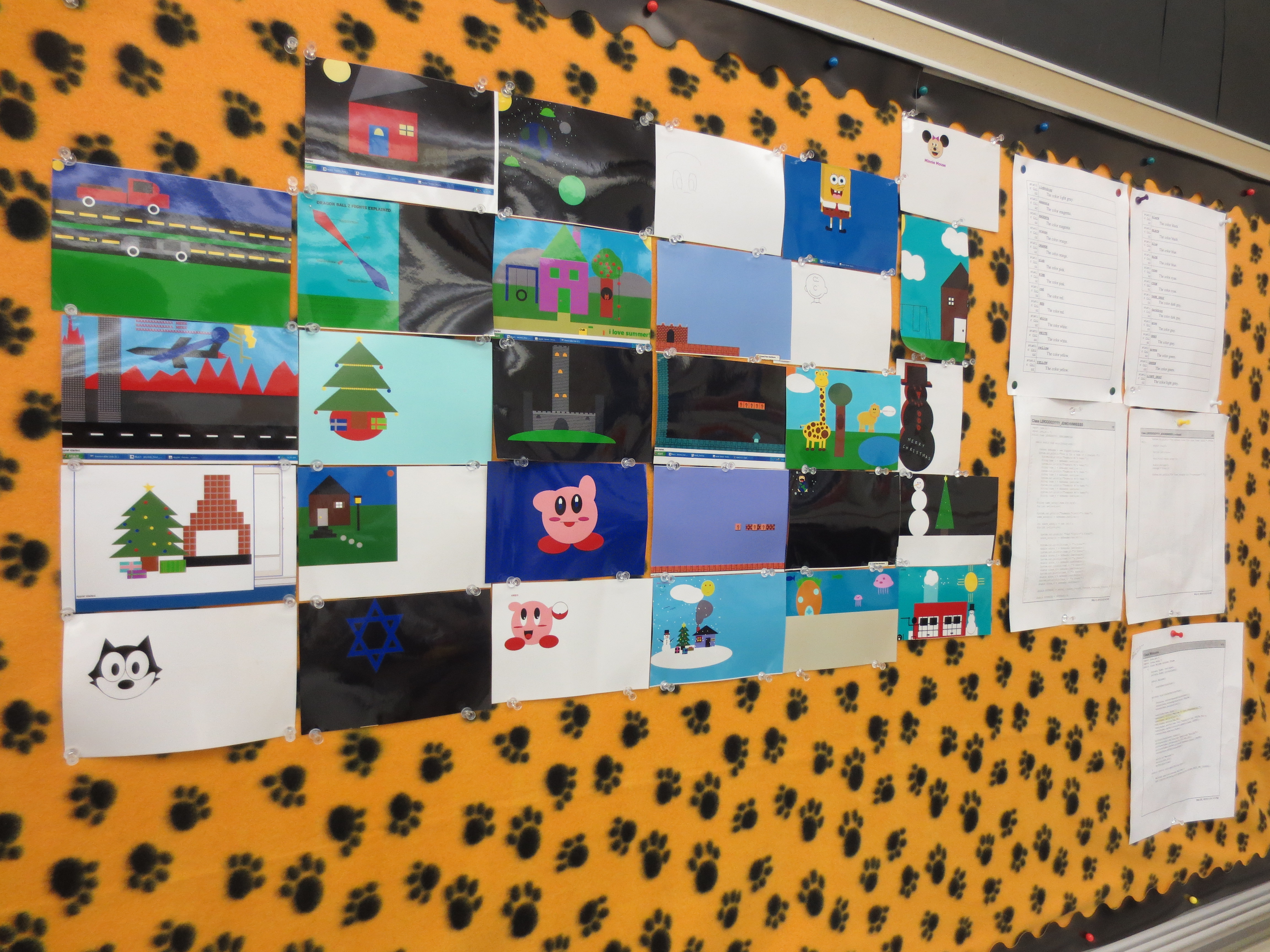 Pictures of designs done by student computer programmers at Lanphier High School
