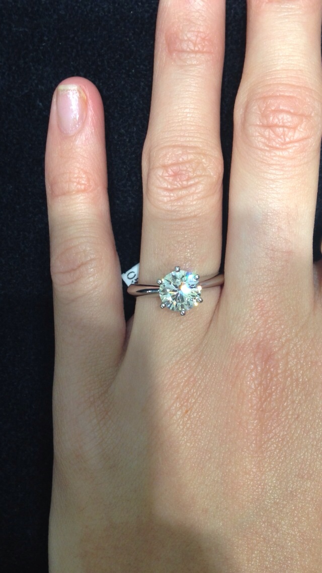Single solitaire diamond engagement ring 2 carat