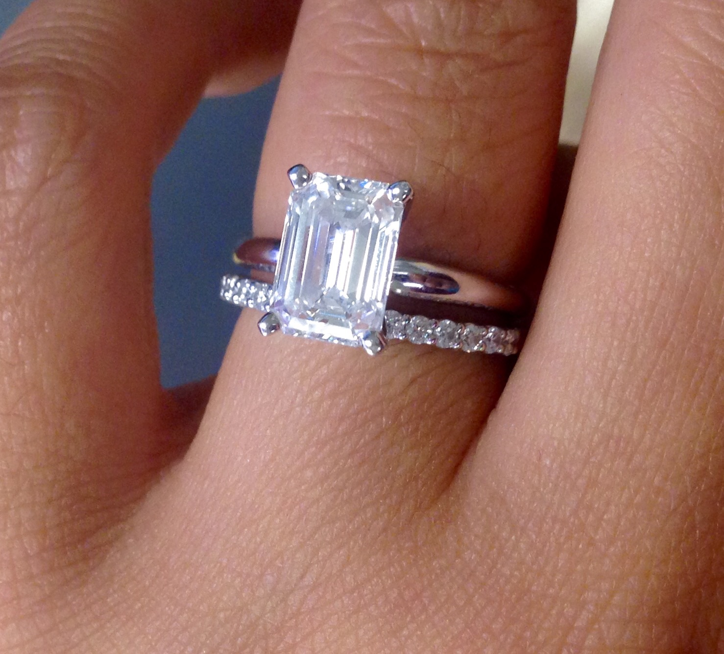 Wedding band for an emerald cut solitaire- help!