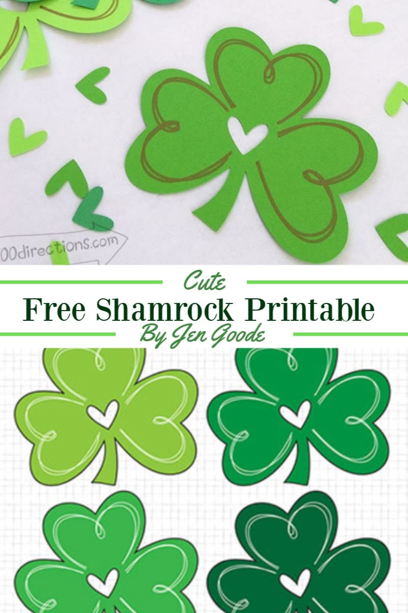 shamrock cut file and free printable 100 directions