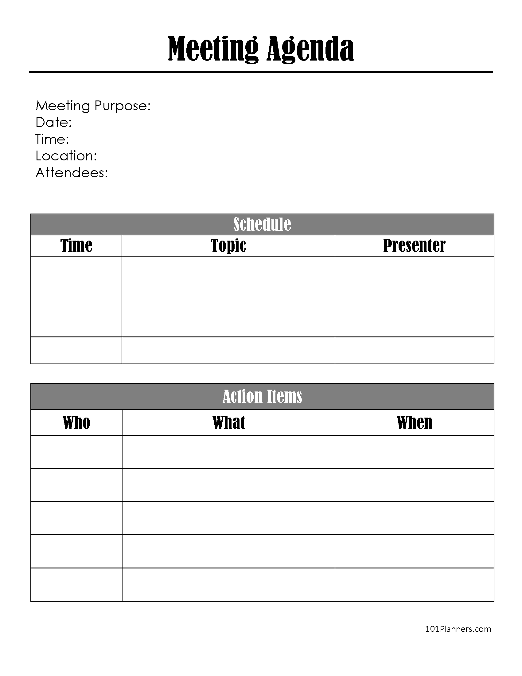 Board Meeting Agenda Template Word