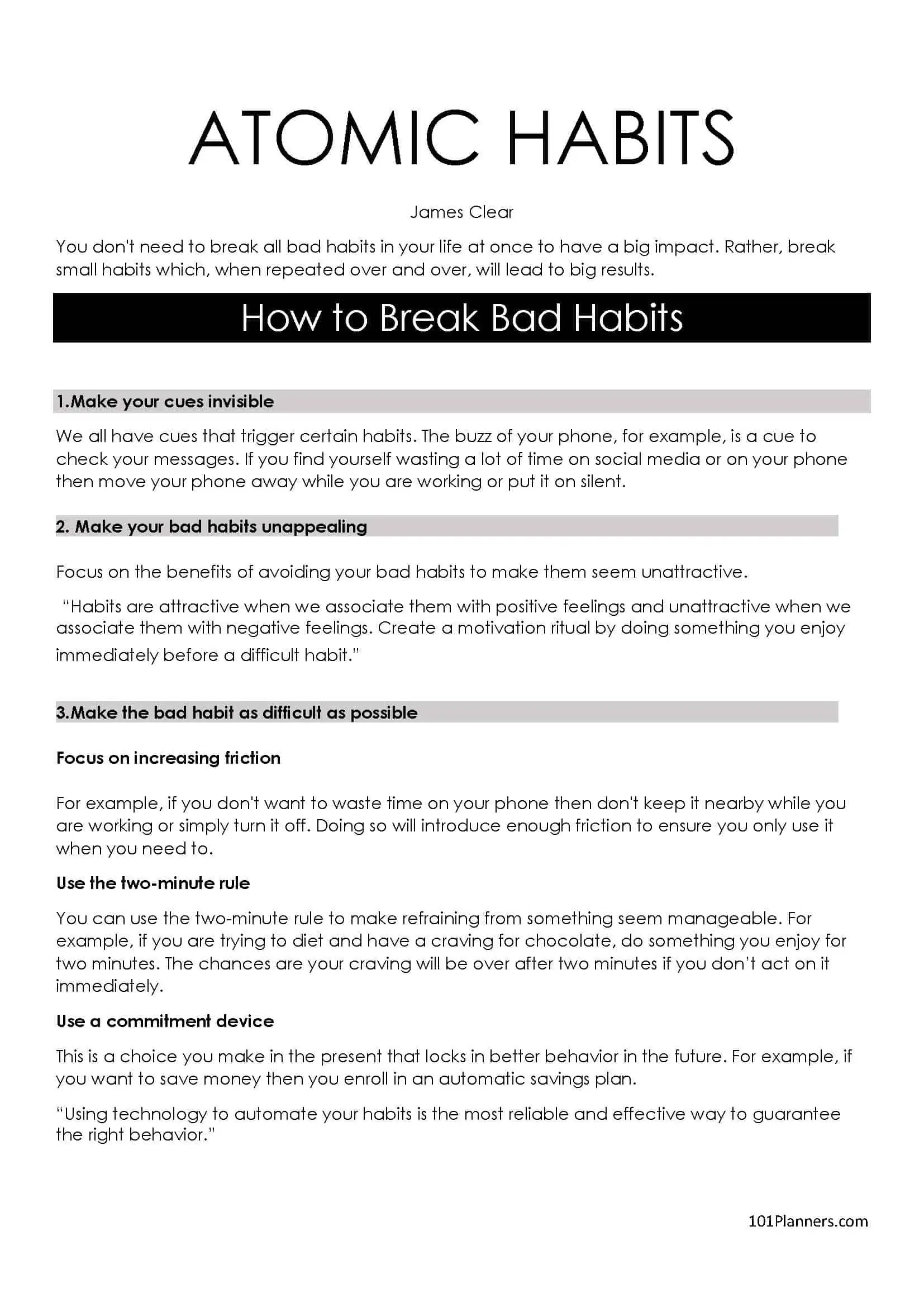 free atomic habits cheat sheet worksheets scorecard