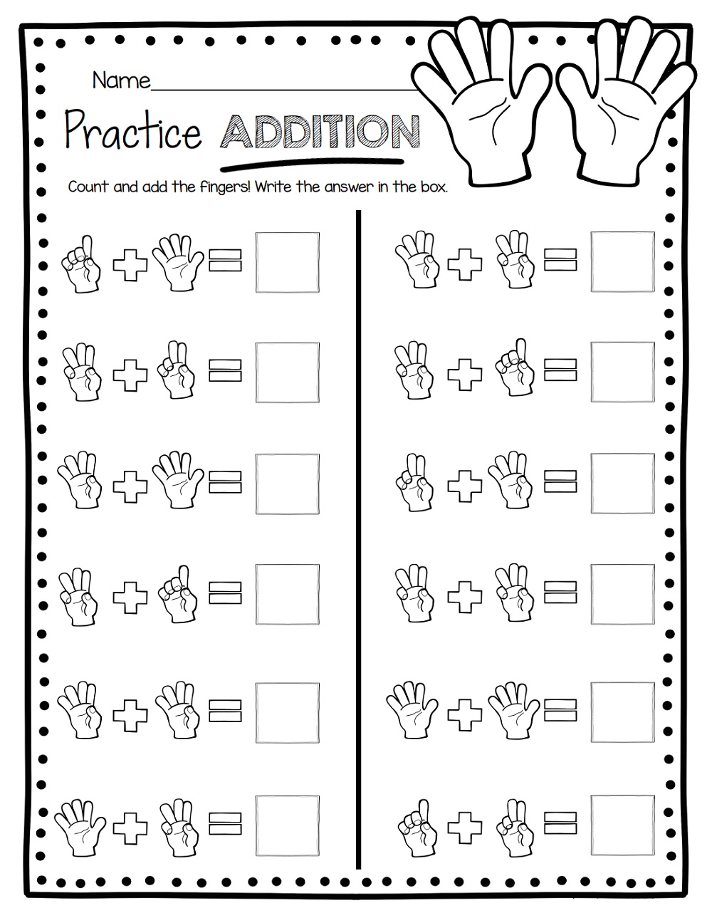 New simple addition worksheets printable
