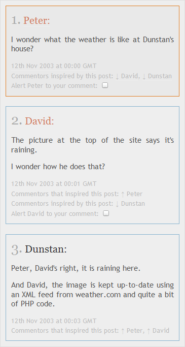 Exemple d'un nouveau système de commentaires