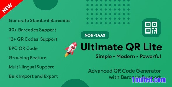 UltimateQR Lite v1.0 Nulled - QR Code + Barcode Generator