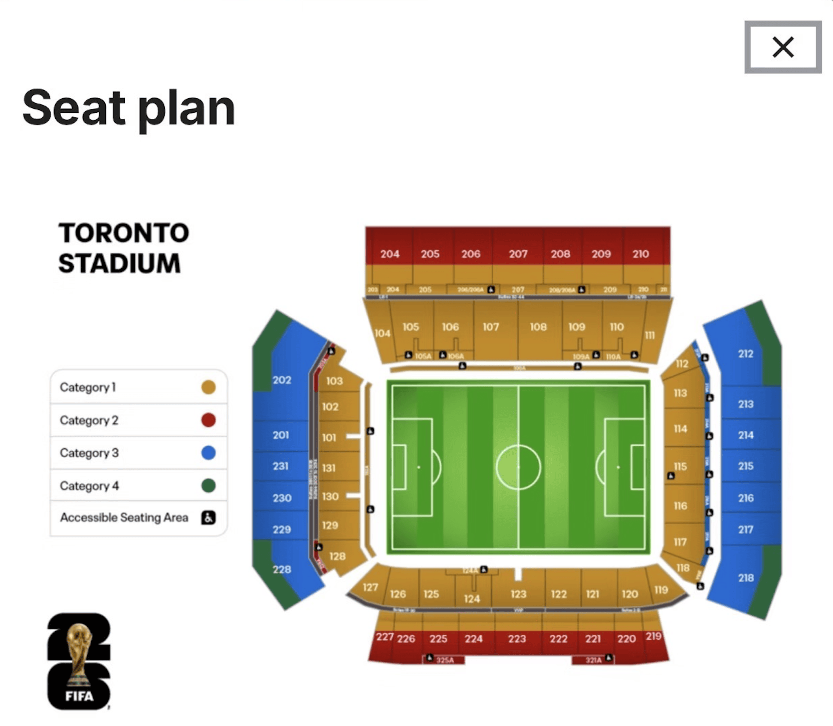 World Cup 2026 Seat Maps Ticket Category Guide Toronto 