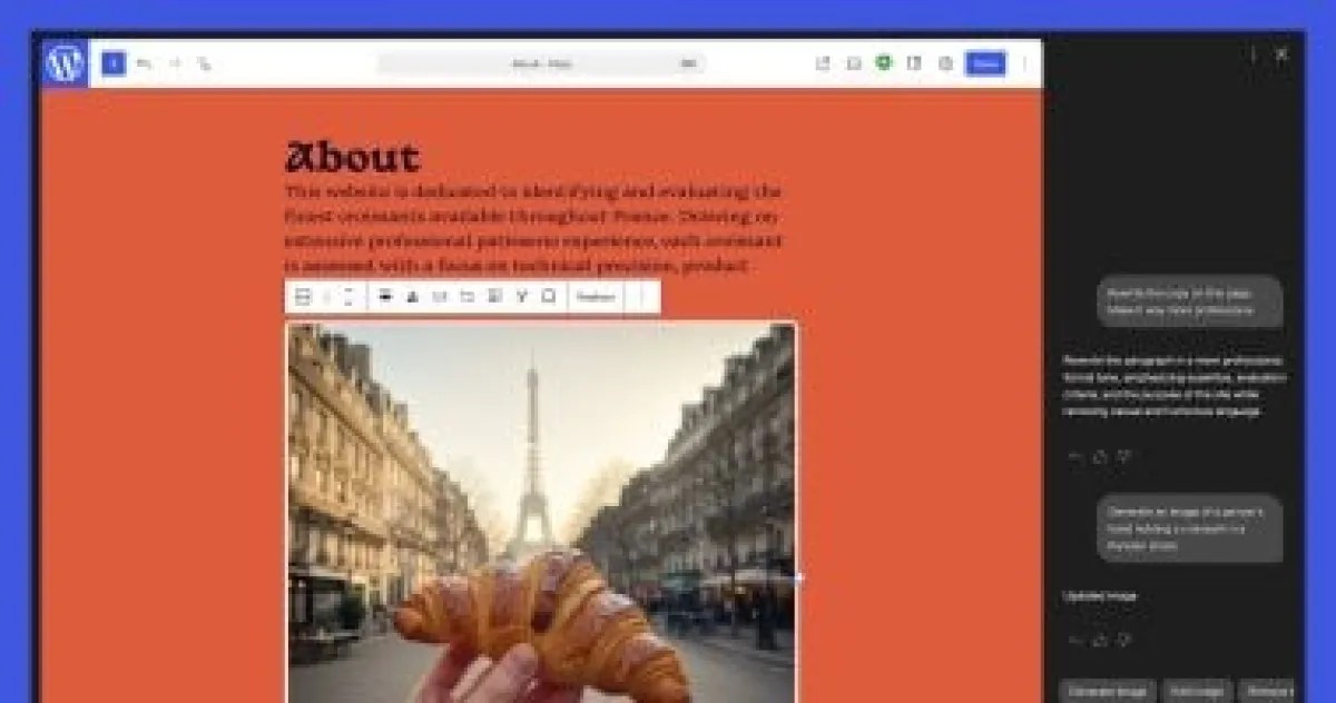 ووردبريس تدمج مساعد ذكاء اصطناعي شامل لتصميم المواقع وتوليد المحتوى ووردبريس تدمج مساعد ذكاء اصطناعي شامل لتصميم المواقع وتوليد المحتوى