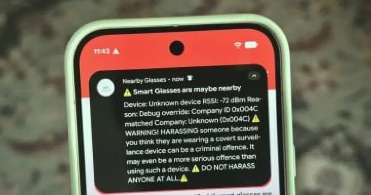 تطبيق نظارات قريبة يكتشف النظارات الذكية المسجلة حولك وينبهك فوراً