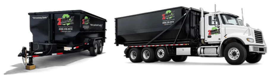 Comparison between 2 DUMP IT™ Rubber Tired Dumpsters and Roll Off Dumpster Rentals