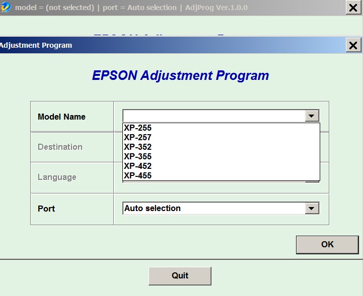 Télécharger et installer le pilote d'imprimante et de scanner. Epson Xp 255 Xp 257 Xp 352 Xp 355 Xp 452 Xp 455 Euro Ver 1 0 0 Service Adjustment Program New Service Manuals Download Service
