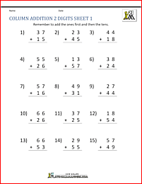addition worksheets 2nd grade