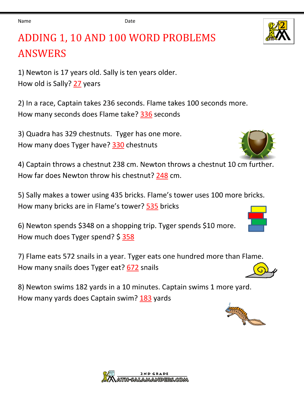 2nd grade addition worksheets