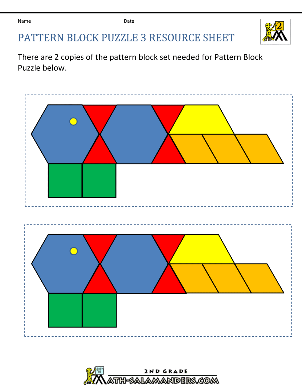 pattern block worksheets 2nd grade place value