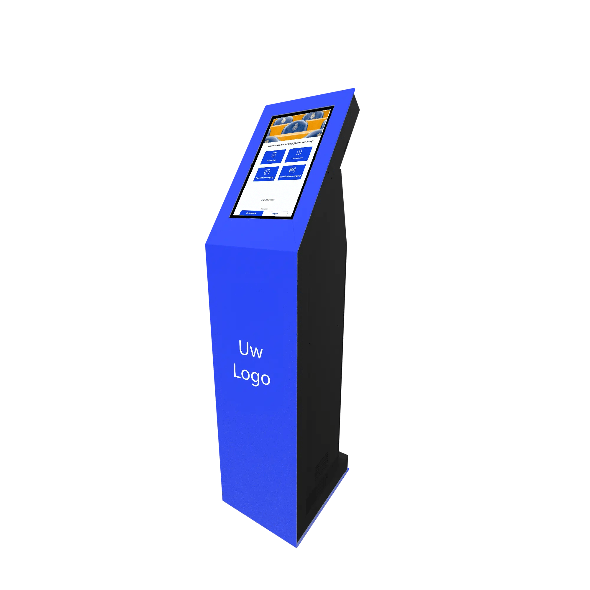 digitale receptie blauw met standaard