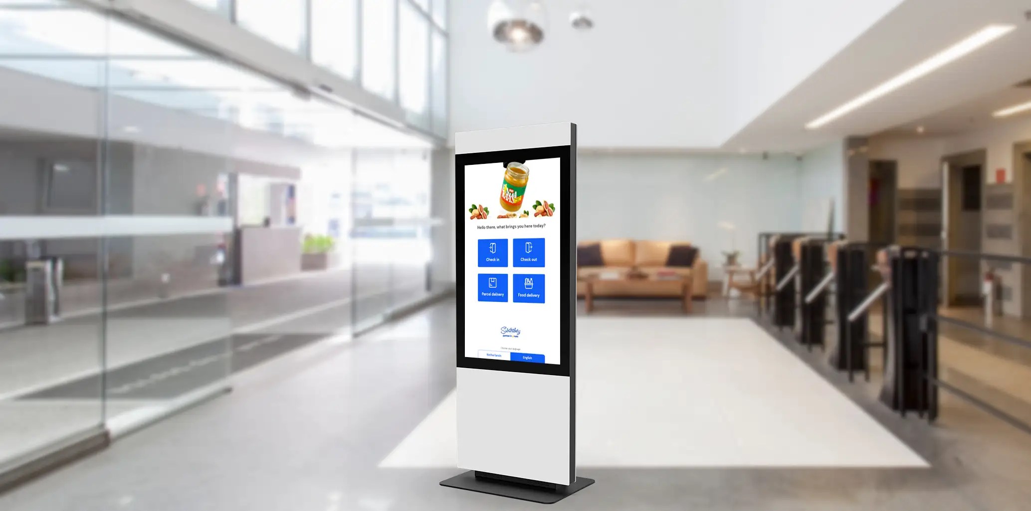 digitale receptie in witte standaard